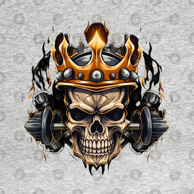 Barbells with Skull with crown by Aldrvnd